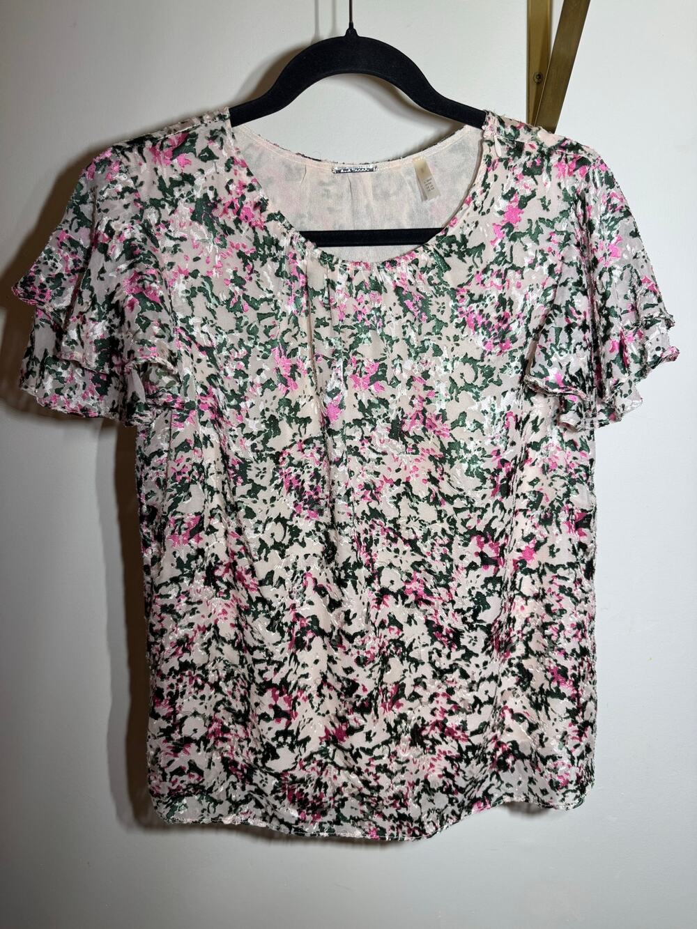 Elie Tahari XS Silk Blend Floral Blouse